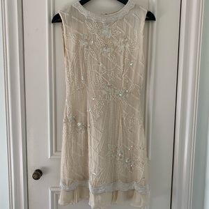 Vintage, hand beaded, mini dress